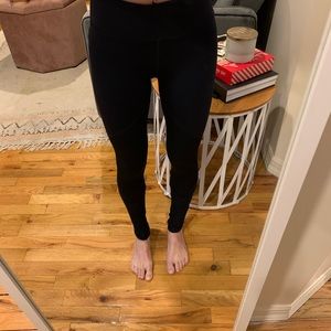 Varley black leggings with mesh inserts